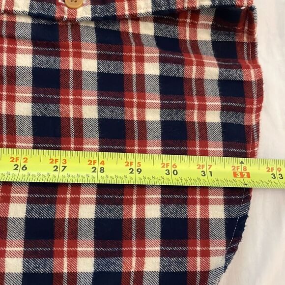 J. Crew Mercantile Tartan Plaid Flannel Button Up Shirt Mens Size XLT Tall Red - Picture 7 of 11